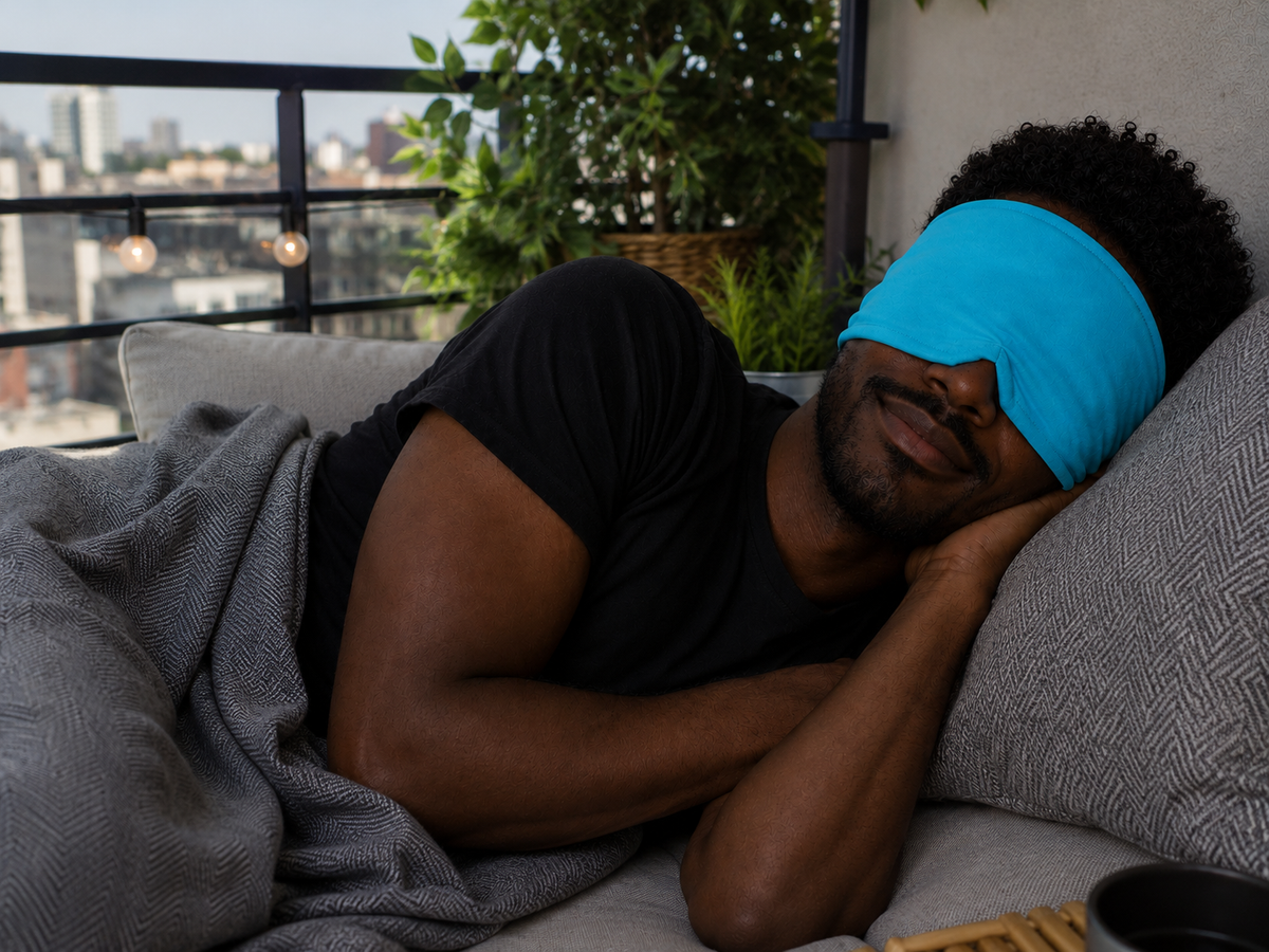 Masque ThéraMask bleu, gel souple et taille universelle